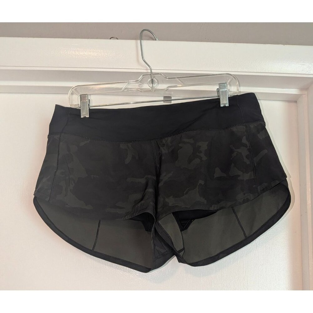 Lululemon Speed Up Short incognito camo Gator Green size 10